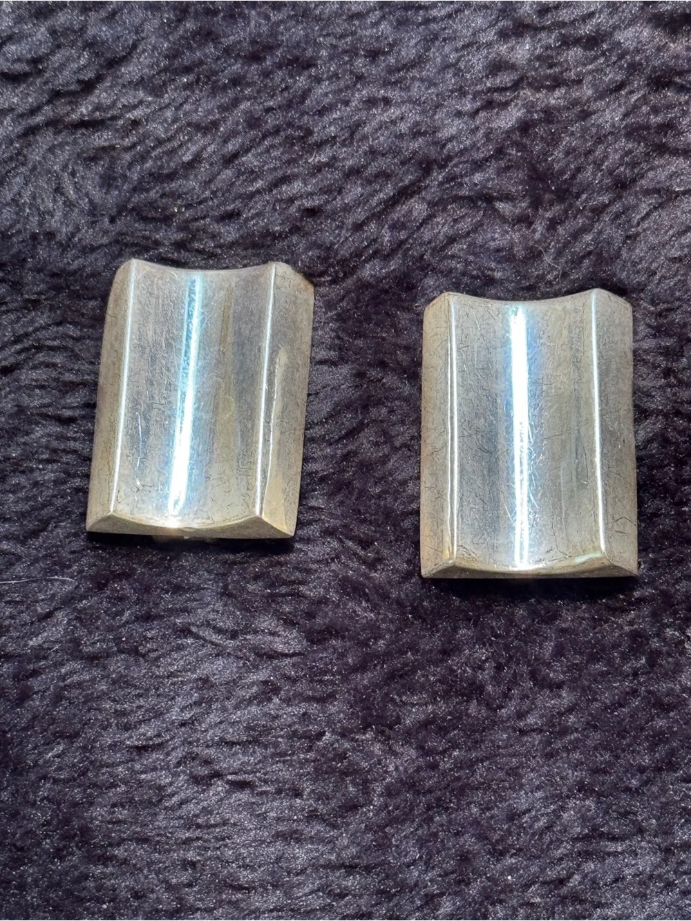 SUPER HARD TO FIND  Vintage Sterling Silver Curved Clip Earrings -👍🏻